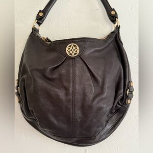 Antonio Milani Brown Pebbled Leather Slouchy Hobo Bag